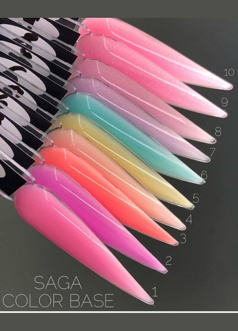 Новинка! Сиреневая база камуфлируется для маникюра в ассортименте 10 цветов баз. Saga (342376486)