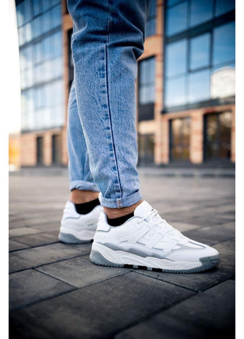 Сірі Осінні кросівки чоловічі adidas niteball white grey адідас найтбол No Brand