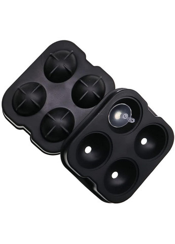 Форма для льда силиконовая Шар 4 ячейки 12х12х4,5 см Черный (C051354) Ice (333707581)