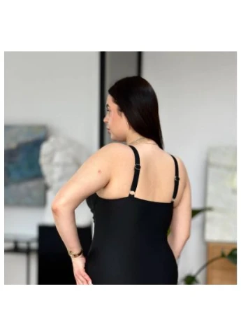 Черный демисезонный купальник для девочек plus size черного цвета No Brand
