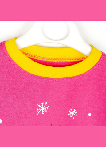 Рожева всесезон піжама для дівчинки з принтом та начосом winter dexter's