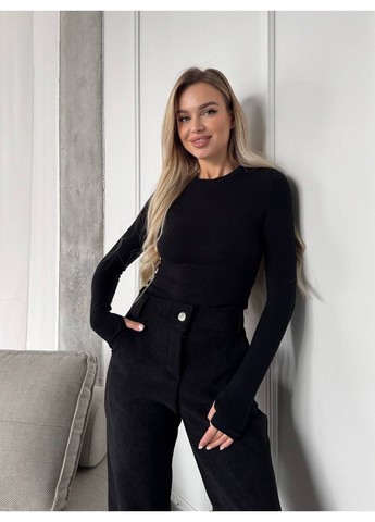 Женские теплые штаны из вельвета черного цвета 36246 Fashion (371258372)