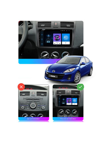 Штатная магнитола для Mazda 3 II (BL) Рестайлинг 2011-2013 экран 9" 1/16Gb/ Wi-Fi GPS Optima 2шт Lesko (336192941)