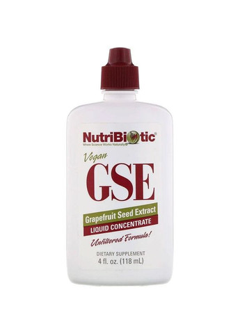 Екстракт насіння грейпфрута GSE рідкий концентрат натуральна підтримка здоров'я 118 мл NutriBiotic (263516176)