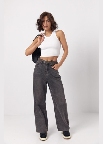 Женская однотонная майка в рубчик Lurex — 322655531