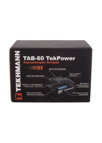 Аккумулятор для электроинструмента TAB-60 TekPowerLi-ion 6Ah (854610) Tekhmann (397096609)