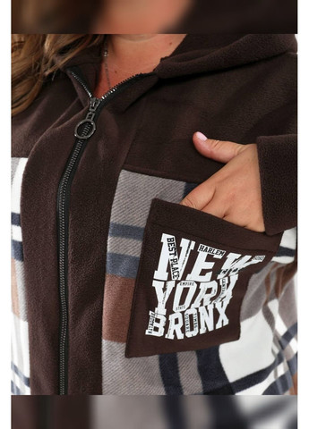 Жіночий флісовий костюм батал шоколад демісезон клітинка Bonita Спортивний костюм (361019527)