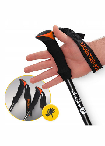 Трекінгові палиці Pro+ 43-130 см Black/Orange () Mountain Goat P-5907739318251 (275654268)
