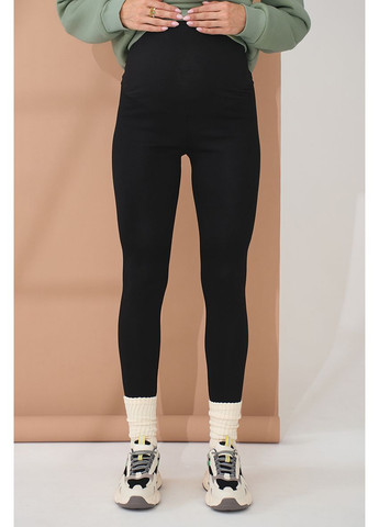 Теплі лосини для вагітних на хутрі з високим поясом чорні Юла мама (268983695)