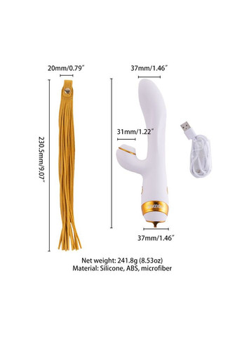 Вибраторкролик с флогером SEVANDA Whip Vibrating Massage Wand – White & Golden Lockink (305589971)