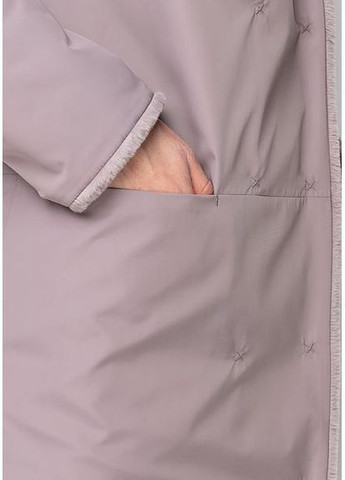 Роскошное пальто из эко-искусственного меха 1133M-C Маренго/ Пыльный беж SAM L Samange (367582250)