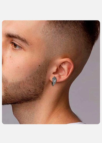 Серьги-кольца Vnox Dragon для мужчин и женщин из нержавеющей стали [-EH-378S02-1-Pair] VNOX No Brand (338624617)