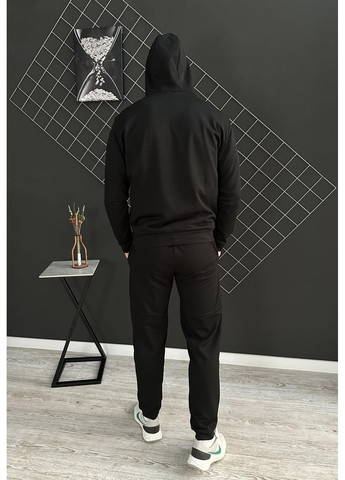 Мужской демисезонный спортивный костюм черная кофта на змейке + штаны (двунитка) No Brand (370050712)