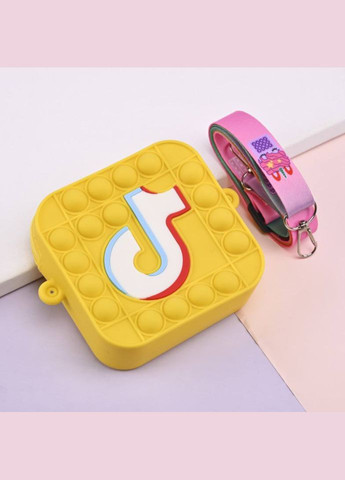 Дитяча силіконова сумочка гаманець C4351 TikTok Жовта Pop It (327216749)