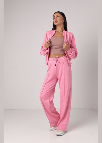 Спортивный костюм с прямыми брюками и кофтой на молнии - бежевый цвет, M (sku_561) No Brand (315391068)