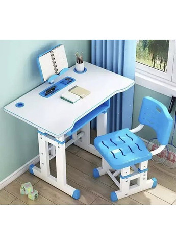 Дитячий стіл-парта зі стільцем та регулюванням висоти Блакитний (2104618701) No Brand (362209635)