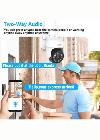 Зовнішня IP-камера WIFI на 360 градусів REIGY 5MP PT зовнішня камера спостереження сумісний з iOS/Android Rei (324048247)