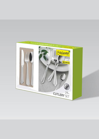 Набор столовых приборов MR-1510-24 24 предмета серебристый Maestro (364491668)
