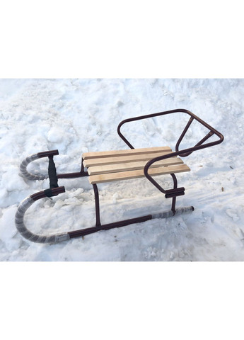 Санки зимние бордовые "Снежок" металлические с съемной спинкой для детей и взрослых для катания на снегу ProDobro (367264663)