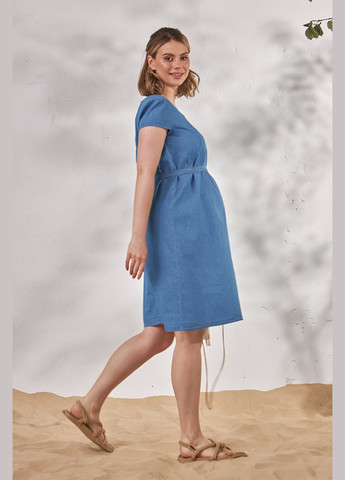 Голубое голубое джинсовое платье для беременных и кормящих Юла мама