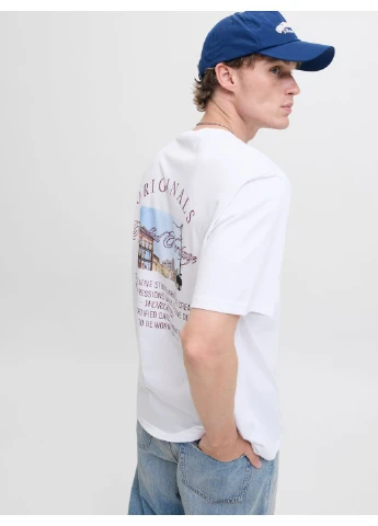 Біла футболка basic,білий з принтом,jack&jones Jack & Jones