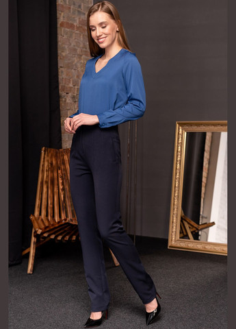 Синяя женская блуза с манжетой (ll136210068) LadyLike