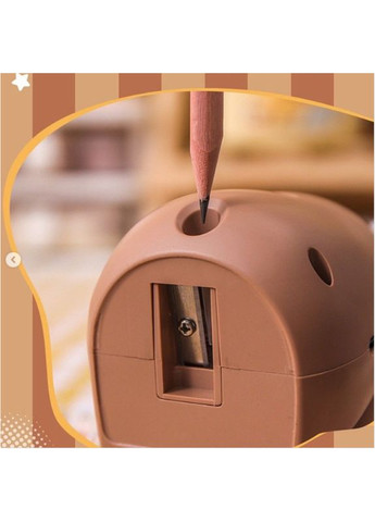 Детский портативный настольный аккумуляторный вентилятор "Капибара" с точилкой для карандашей Коричневый No Brand (361385299)