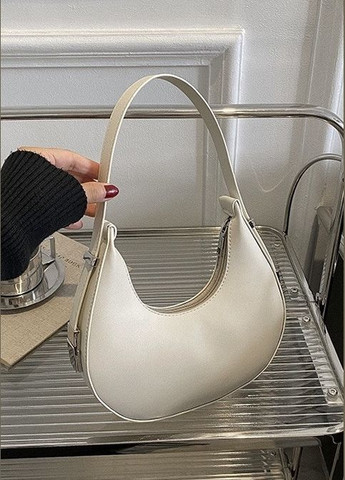 Жіноча сумка багет біла молочна No Brand (290665323)