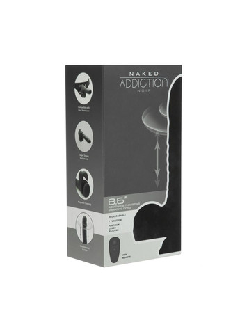 Вибро-фаллоимитатор с ротацией и пульсацией Naked 8.6″ Noir, с пультом ДУ ADDICTION (303892279)