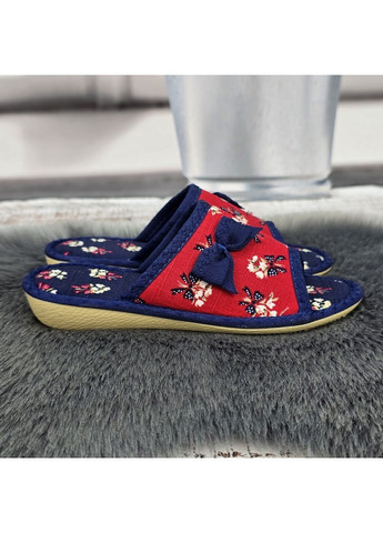 Тапочки дитячі для дівчинки сині з червоним з відкритим носком Белста (366144472)