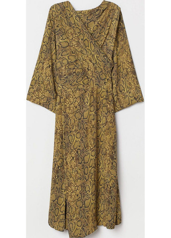 Желтое кэжуал платье H&M с орнаментом