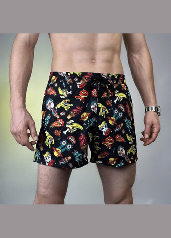 Чоловічі літні пляжні шорти чорні з принтом Freedom (346474971)