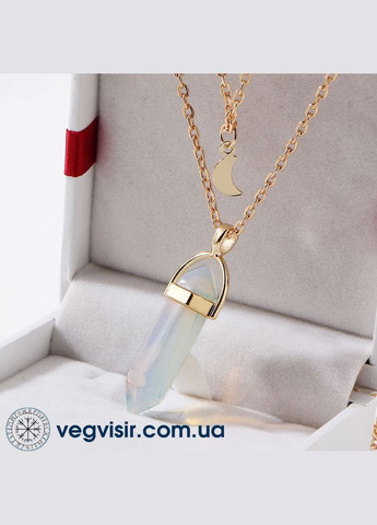 Підвіска двошарова місяць і білий кристал олівець кулон з місяцем No Brand (337716462)