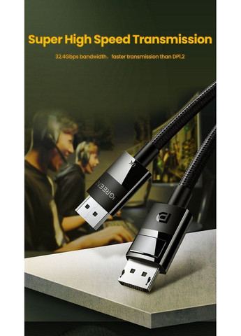 Кабель DP 1.4 Male to Male Plastic Case Braided Cable 2m (UGR-80392) (UGR-80392) Ugreen DP114 (369609607)