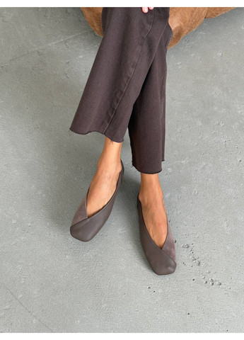 Женские балетки анатомические (кожа + замша) | комбинированные (353601914)