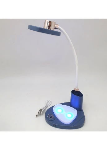 Светодиодная аккумуляторная настольная LED лампа гибкая 28см светильник ночник 2 режима NIGHT LAMP YC1101 синий UKC (383041660)