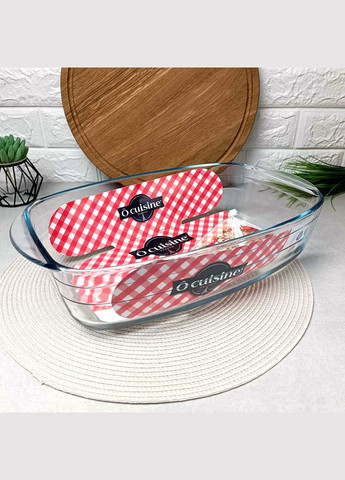 Жаропрочная стеклянная форма для духовки с крышкой 4.3+2.2л Cuisine, стеклянная кастрюля O CUISINE (308360992)