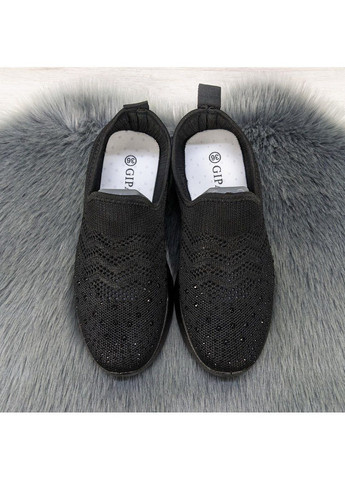 Чорні літні кросівки жіночі текстильні без шнурків Gipanis