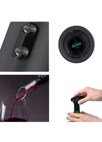 Електричний штопор на батарейках для вина 5в1 електроштопор, аератор, пробка, ніж для фольги з підтавкою No Brand (346528667)