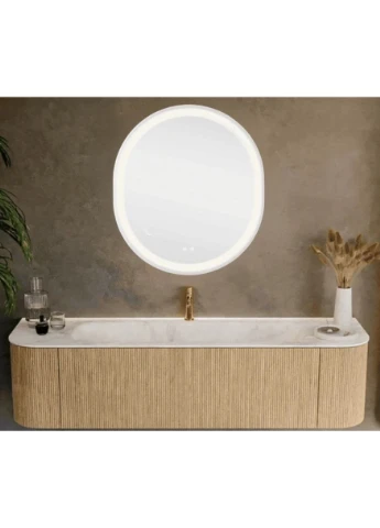 Дзеркало Gemini кругле з LED-підсвічуванням Touch QT2578R8071W Qtap SD00052318 (385679867)