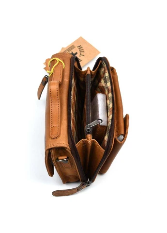 Чоловіча сумка-барсетка з ручкою Hill Burry HB3351B коньячна No Brand (298747995)