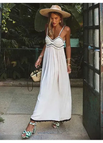 Бежевое нежное платье с элементами вязки крючком Zara