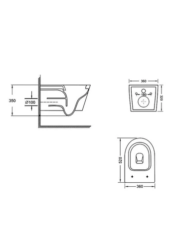 Унітаз підвісний Swan безобідковий з сідінням Soft-close QT16335180W Qtap (392429534)