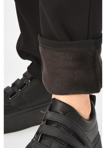 Спортивні штани жіночі на штучному хутрі чорного кольору Let's Shop (364485061)