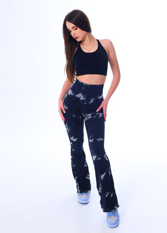 Лосини з високою талією тай-дай пуш-ап з кльош-низом FitFiesta (329436893)