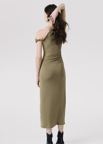 Оливковое (хаки) праздничный платье H&M однотонное