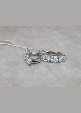 Срібні сережки ТРІО з фіанітами. 2973/9Р-CZ AGNI (323641014)
