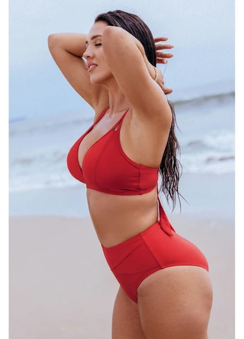 Красные купальные трусики однотонные CUPSHE