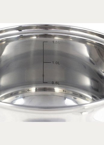 Кастрюля Casserole из нержавеющей стали 1700мл со стеклянной крышкой Ofenbach (372174235)