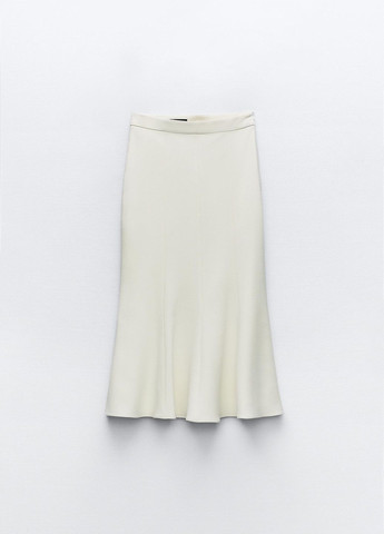 Молочная офисная однотонная юбка Zara